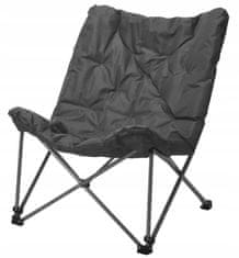 Koopman Skladacia kempingová stolička s vankúšom sivá