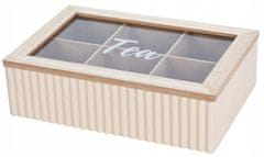 Koopman Drevená krabička na čaj 23x15,5x8 cm dekoratívna