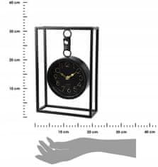 Koopman Kovové stolové hodiny 20x31 cm čierne