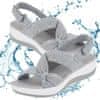 Dámske letné sandále s gumovou podrážkou na každodenné nosenie - sivá, veľkosť 37/38 | AMALFI