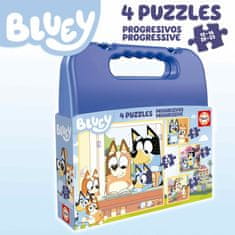 EDUCA Puzzle v kufríku Bluey 4v1 (12,16,20,25 dielikov)