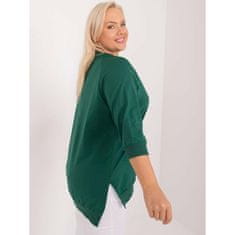 RELEVANCE Dámska blúzka s rozparky plus size tmavozelená RV-BZ-9451.82_408084 Univerzálne