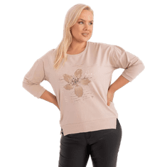 RELEVANCE Dámska blúzka s rozparkom plus size svetlo béžová RV-BZ-9548.16X_408244 Univerzálne