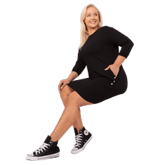 RELEVANCE Dámske šaty s vreckami plus size čierne RV-SK-9390.32_408049 Univerzálne