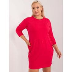 RELEVANCE Dámske šaty s 3/4 rukávom plus size červené RV-SK-9390.32_408088 Univerzálne