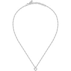 La Petite Story Romantický oceľový náhrdelník so srdiečkom Silver LPS10ASD23