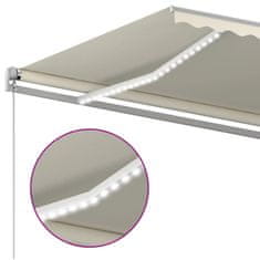 Vidaxl Ručne zaťahovacia markíza s LED 600x350 cm krémová