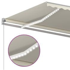 Vidaxl Ručne zaťahovacia markíza s LED 600x300 cm krémová