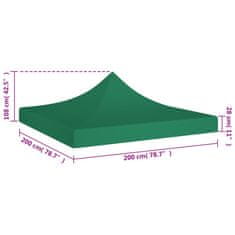 Vidaxl Strecha na párty stan 2x2 m, zelená 270 g/m²