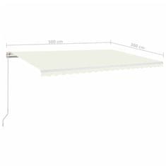 Vidaxl Ručne zaťahovacia markíza s LED 500x300 cm krémová