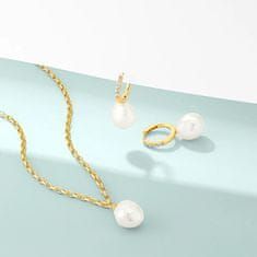 SIF JACOBS Elegantný pozlátený náhrdelník s barokovou perlou Padua SJ-N2455-P-YG