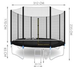 Malatec 5560 Trampolína 305 cm, vonkajšia ochranná sieť, rebrík