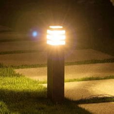 LUMILED Záhradná lampa E27 vonkajší stĺpik TAXUS 2 čierny 80cm so zásuvkou 230V