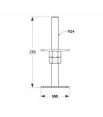 DOMAX Základňa pre stĺp M24 100x250x4mm čierna