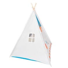 EcoToys Detský indiánsky stan Teepee - bielo-modrý, 8177