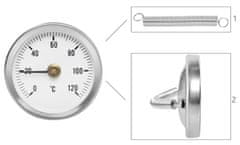 ISO 8122 Príložný bimetalový teplomer s pružinou 0-120°C