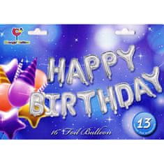KIK KX5948_1 Sada nafukovacích balónikov HAPPY BIRTHDAY - strieborné