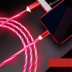 Verk Magnetický LED USB kábel 3v1 1m červený