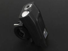 GFT 14479 Vodeodolné LED svetlo na bicykel USB, el. zvonček čierne
