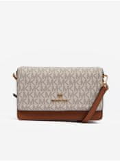 Michael Kors Béžovo-hnedá dámska kožená crossbody kabelka Michael Kors Jet Set Phone Crossbody UNI