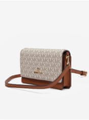 Michael Kors Béžovo-hnedá dámska kožená crossbody kabelka Michael Kors Jet Set Phone Crossbody UNI