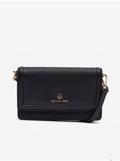 Michael Kors Čierna dámska kožená crossbody kabelka Michael Kors Jet Set Phone Crossbody