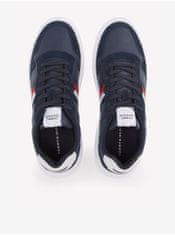 Tommy Hilfiger Tmavomodré pánske kožené tenisky Tommy Hilfiger Light Cupsole Mix Stripes 44