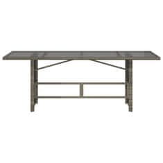 Petromila vidaXL Záhradný stôl so sklenenou doskou sivý 190x80x75 cm polyratan