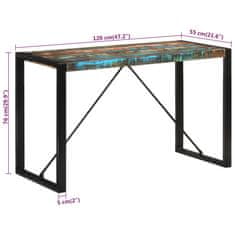 Petromila vidaXL Jedálenský stôl 120x55x76 cm masívne recyklované drevo