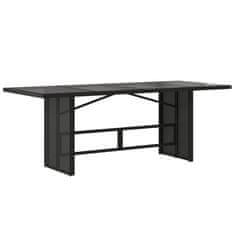 Petromila vidaXL Záhradný stôl so sklenenou doskou čierny 190x80x75 cm polyratan