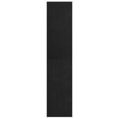 Vidaxl Knižnica/deliaca stena čierna 40x30x135,5 cm masívna borovica