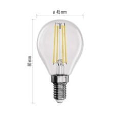 EMOS LED žiarovka Filament Mini Globe / E14 / 6 W (60 W) / 810 lm / neutrálna biela