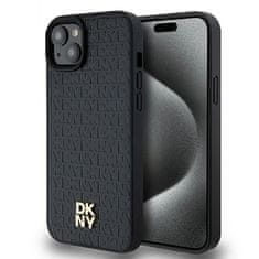 DKNY Originálne pevné puzdro Leather Pattern Metal Logo MagSafe DKHMP15SPSHRPSK pre iPhone 13-14-15 black