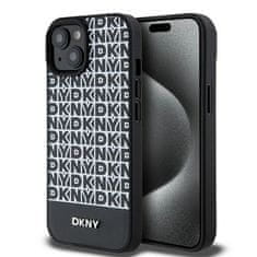 DKNY Originálne pevné puzdro Leather Printed Pattern Metal Logo MagSafe DKHMP15SPSOSPK pre iPhone 13-14-15 black