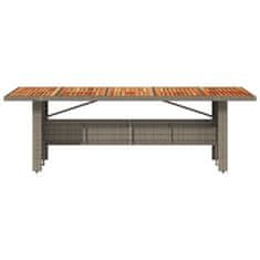 Petromila vidaXL Záhradný stôl s akáciovou doskou sivý 240x90x75 cm polyratan