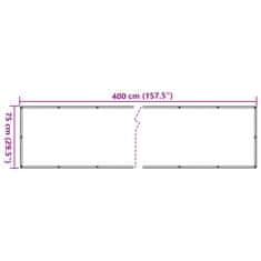 Vidaxl Balkónová markíza z oxfordskej látky, 75x400 cm, antracitová