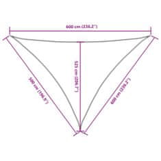 Vidaxl Tieniaca plachta oxfordská látka trojuholníková 5x6x6 m čierna