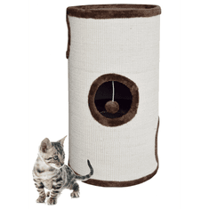 BB-Shop Škrabadlo pre mačky s tunelom hnedé a krémové 70 cm