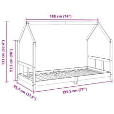 Petromila vidaXL Posteľný rám voskovo hnedý 90x190 cm masívna borovica