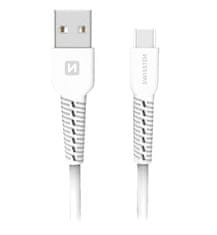 SWISSTEN TPU nabíjací kábel USB / USB-C 1,0 M BIELÝ