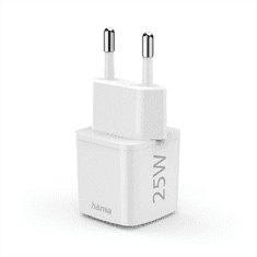 HAMA Eco rýchla USB nabíjačka, USB-C PD/QC 25 W, biela