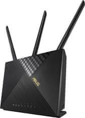 Modem Asus 4G-AX56 LTE s WiFi routerom, 3x GLAN, 1x GWAN, 1x slot SIM, 574/1201Mbps,