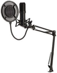 Nedis herný mikrofón GSMIC410BK/ notebook/stolný/ vypínač/ POP filter/ USB-A/ čierny