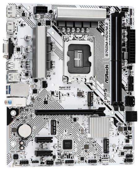 ASRock B760M-HDV/M.2 / Intel B760 / LGA1700 / 2x DDR5 / 2x M.2 / VGA / HDMI / DP / USB-C / mATX