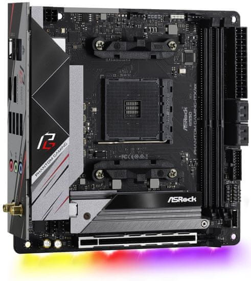 ASRock B550 Phantom Gaming-ITX/ax/AMD B550/AM4/2x DDR4 DIMM/HDMI/DP/2x M.2/USB-C/WiFi/Mini-ITX