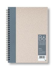 Zápisník B6 štvorec, šedý, 50 listov