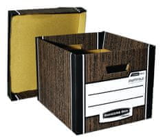 Fellowes Archivačná krabica Woodgrain s vekom - 34,0 x 29,5 x 40,5 cm, 2 ks