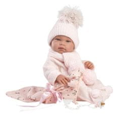 Llorens 84338 NEW BORN HOLČIČKA - realistická bábika bábätko s celovinylovým telom - 43 cm