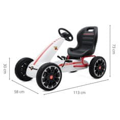 MILLY MALLY Detská šliapací motokára Go-kart Abarth biela