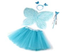 Karnevalový kostým - víla, páperové krídla - modrá anjelská